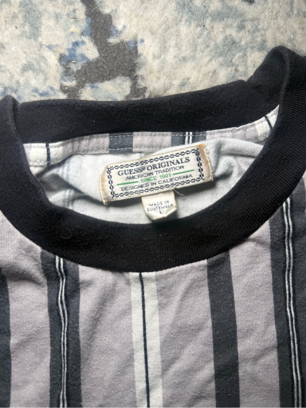 Vintage GUESS Originals Striped Short Sleeve Tee - Picture 3 of 3